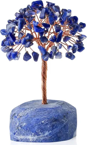Vista 7 de DUQGUHO Árbol de cristal de cuarzo rosa, decoración rosa de cristal curativo, decoración de árbol de piedra preciosa de reiki de la suerte, regalos