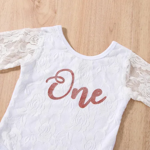 Vista 2 de LYQTloml Conjunto de ropa para bebé niña de primer cumpleaños con falda tutú con diadema