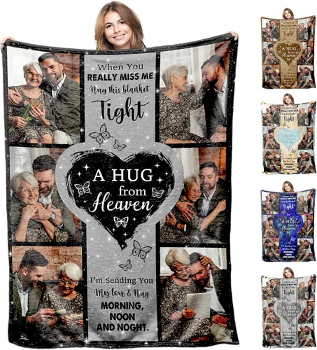 Vista 27 de Manta personalizada con imagen, tu texto aquí, 10 fotos, mantas de imágenes personalizadas para adultos, familia, papá, mamá, parejas, manta
