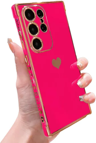Vista 168 de phylla Funda de teléfono compatible con Samsung Galaxy A12 de 6.5 pulgadas, lindo corazón chapado en oro, elegante funda de lujo para mujer