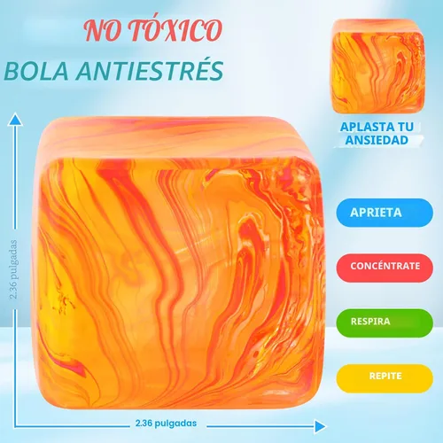 Vista 3 de Juguetes Fidget Cubo Blando Antiestrés, Pelotas Antiestrés para Niños y Adultos Juguetes Blandos Alivio del Estrés, Pelotas de Azúcar de Cubo Blando