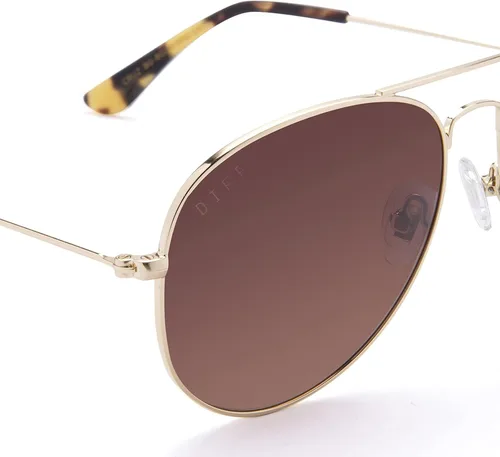Vista 5 de DIFF Gafas - Cruz - Gafas de sol de diseño aviador para hombres y mujeres, 100% UVAUVB
