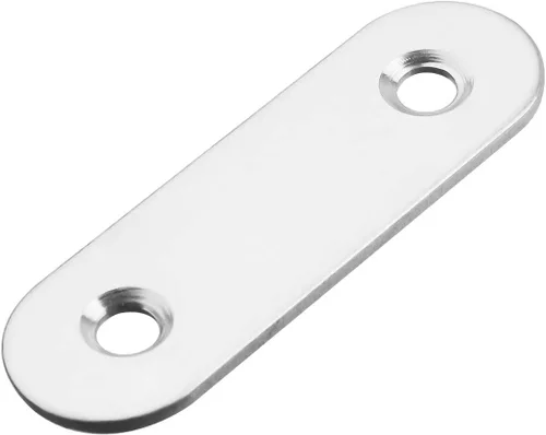 Vista 3 de Paquete de 50 placas de esquina planas de metal para unir placas de unión de metal, soporte de reparación con tornillos de fijación, 2 pulgadas x