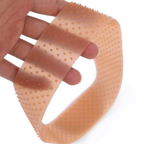 Vista 2 de Paquete de 2 bandas de agarre de peluca antideslizantes de silicona transparente para fijar la peluca de silicona con agarre natural para mujeres