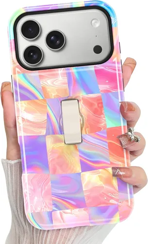 Vista 192 de KANGHAR Compatible con iPhone 17 Pro Case Spot Pattern - Negro Mancha rosada negra