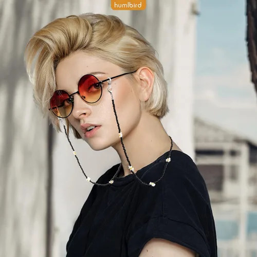 Vista 2 de humlbird Cadena de gafas de sol con cuentas de cristal curativo con perlas para mujer