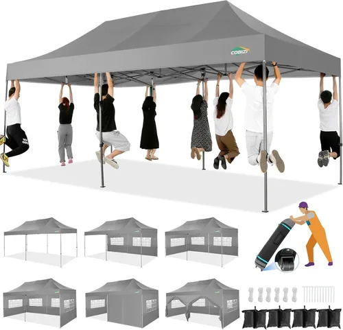 Vista 55 de COBIZI Tienda de campaña desplegable de 6.6 x 6.6 pies, toldo resistente, fácil de instalar, impermeable, para exteriores, fiestas, playa, jardín