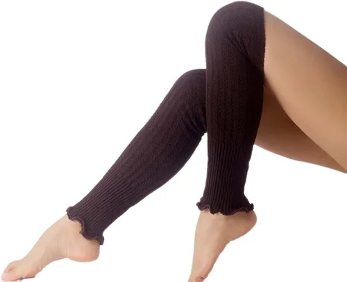 Vista 7 de iB-iP Disfraz de bailarina de ballet para mujer, diseño de aeróbicos, calentador de piernas elástico