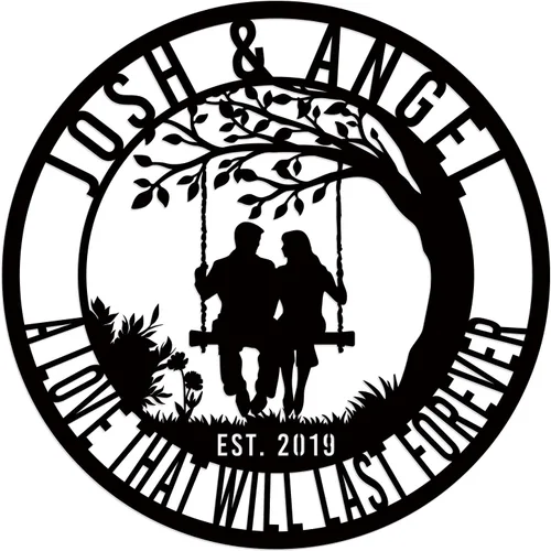 Vista 15 de Letrero de metal personalizado, regalos de boda para parejas 2026, letrero de apellido personalizado, letrero de apellido, arte de pared de metal