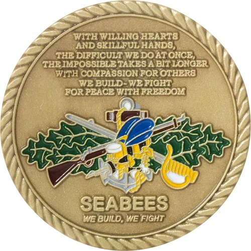 Vista 2 de Moneda de desafío de batallones de construcción naval de los Seabees de la Marina de los Estados Unidos