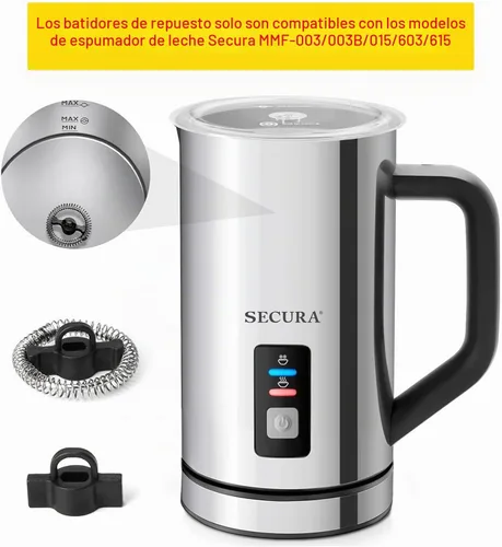 Vista 7 de Secura - Juego de batidor eléctrico para leche y calentador