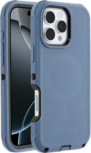 Vista 26 de OtterBox - Funda para iPhone 16, serie Defender, color azul (Baby Blue Jeans)