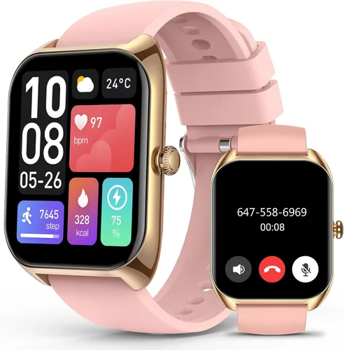 Vista 9 de Reloj inteligente (respuesta/hacer llamadas) para hombres y mujeres, reloj inteligente de 2.02 pulgadas con oxígeno en sangre, presión arterial