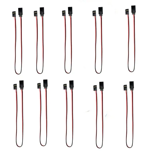 Vista 4 de Cable de extensión servo de 3 pines de 3.9 in, 3.93 pulgadas, hembra a macho, conector de cable JR para control remoto de aviones de automóvil RC