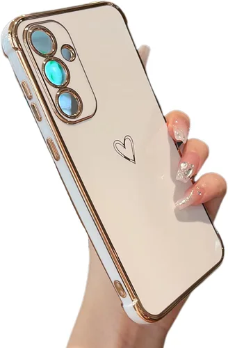 Vista 15 de ZTOFERA Funda diseñada para Google Pixel 7a, bonito diseño de corazones de amor con borde chapado y protección de lente de cámara, para Google Pixel