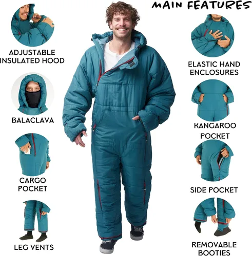 Vista 2 de Saco de dormir portátil Selk'bag Original - Saco de dormir para exteriores e interiores - Traje de saco de dormir - Rango de temperatura de 35 a 44