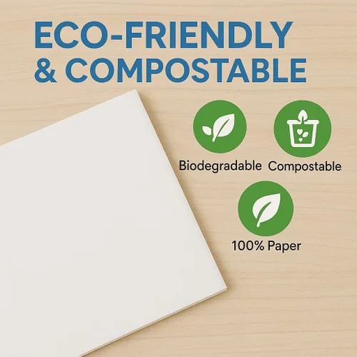 Vista 6 de Paquete de 750 servilletas de papel blanco – 12 x 12 pulgadas, desechables de 1 capa ecológicas (100% recicladas) y servilletas a granel a base