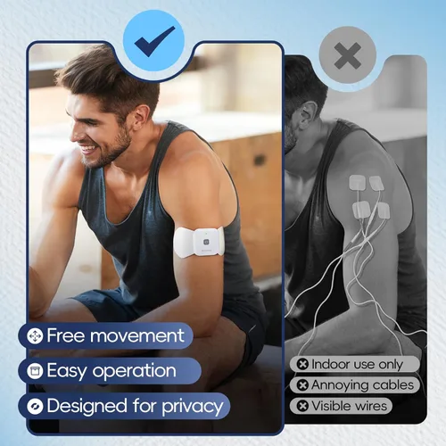 Vista 4 de Comfytemp Unidad TENS inalámbrica estimulador muscular para terapia de alivio del dolor, alivia la ciática máquina TENS recargable para el manejo