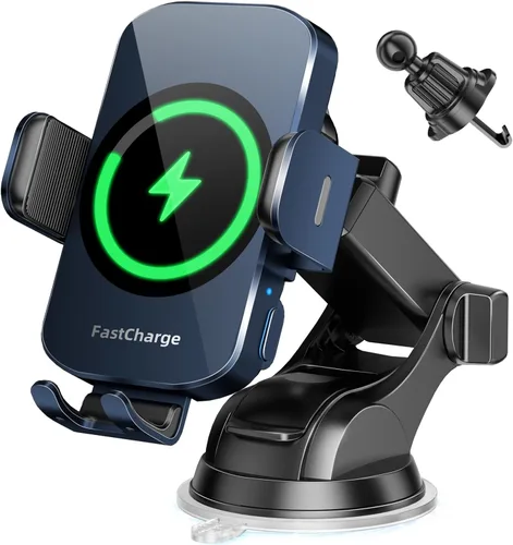 Vista 12 de Soporte inalámbrico 3 en 1 para cargador de automóvil, soporte de teléfono de carga rápida de 15 W para iPhone 17 16 15 14, Samsung Galaxy S24 S23