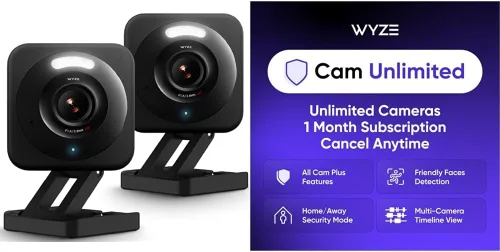 Vista 3 de WYZE Cam v4 (último modelo), cámara de seguridad AI de 2.5 K, cámaras para interiores y exteriores para seguridad del hogar, monitor de bebé