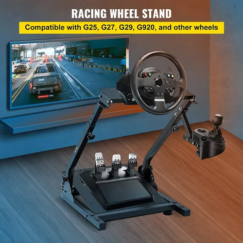 Vista 6 de VEVOR Soporte para volante de carreras G29 G920 apto para Logitech G27G25G29 y G920 para volante de carreras soporte de palanca de cambios