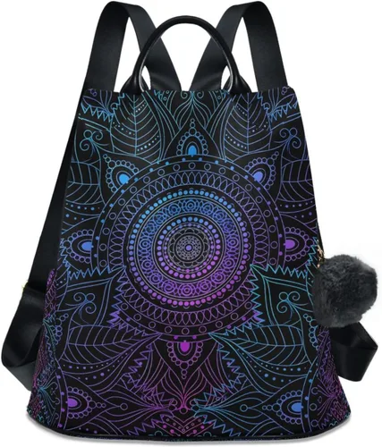 Vista 24 de ALAZA - Mochila para mujer, divertida, antirrobo, a la moda, bolsa de hombro, mochila de mujer, Alquimia, Classic