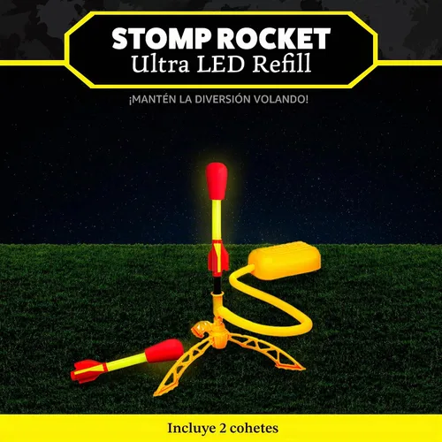 Vista 3 de Stomp Rocket Ultra LED Rocket - Paquete de recarga de cohetes que se eleva hasta 100 pies, 2 cohetes