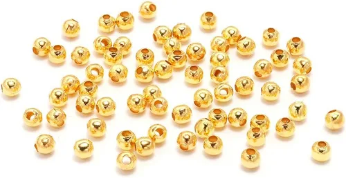 Vista 12 de 500 cuentas espaciadoras redondas de bronce de 0.079 pulgadas (0.079 in), cuentas de metal con semillas de extremo de bola lisas para fabricación