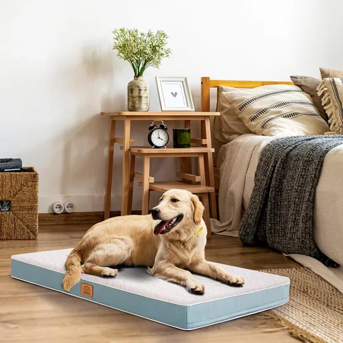 Vista 6 de Cama ortopédica para perros grandes - Gran cama impermeable para jaula de perro con funda extraíble y lavable, soporte de espuma tipo caja