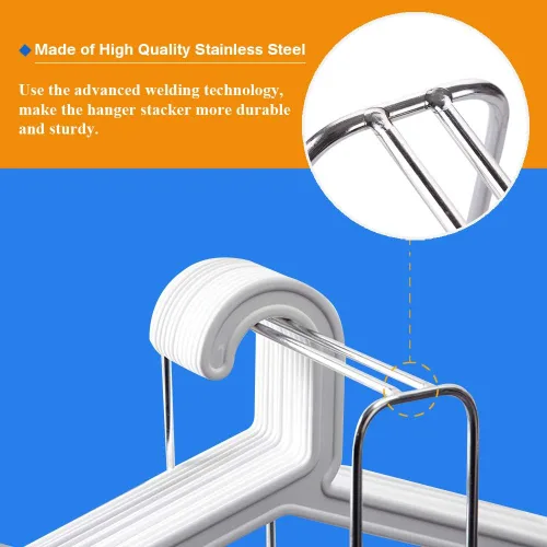 Vista 2 de Estante organizador de ropa de acero inoxidable resistente para almacenamiento de ropa para armario y habitación, Tidier Lavandería, tendedero