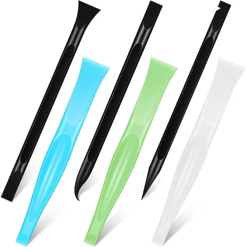 Vista 8 de Honoson - Herramienta de limpieza de raspador de plástico antiarañazos, 6 unidades, color blanco, azul y verde Blanco azul verde (White Blue Green)