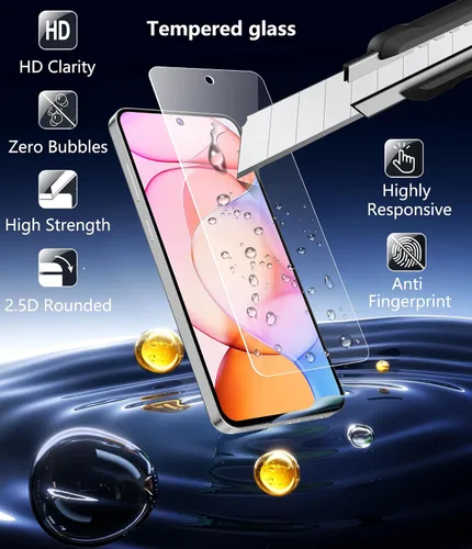 Vista 6 de Funda para Samsung Galaxy S25 FE con protector de pantalla de vidrio templado, cubierta de lente de cámara integrada y soporte de anillo, cubierta