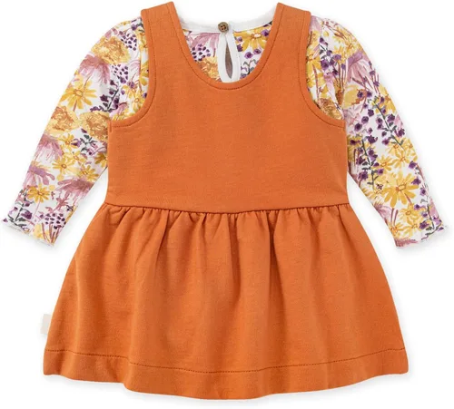 Vista 2 de Burt's Bees Baby Conjunto de body y pantalón para bebé niña, Caramelo
