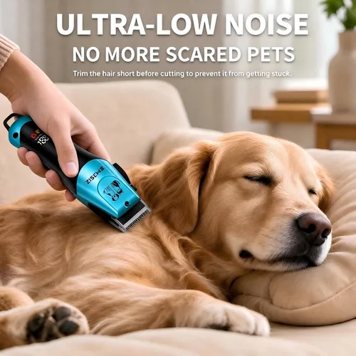 Vista 2 de Dog Clippers for Grooming, Cordless Low Noise Pet Trimmer for Dogs Blue