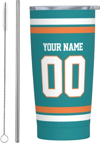 Vista 11 de Arizona - Vaso aislado personalizado con número de nombre, vasos de fútbol personalizados con pajita, taza de viaje personalizada para café, regalos