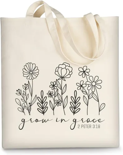 Vista 12 de AUSVKAI Bolsa de lona estética para mujer, lindas bolsas de algodón reutilizables de tela para ir de compras, playa, regalos de moda