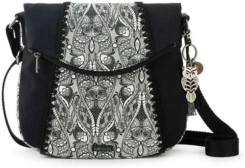 Vista 2 de Sakroots Foldover Bolso cruzado en lona de algodón bolso multifuncional con correa ajustable y bolsillos con cremallera