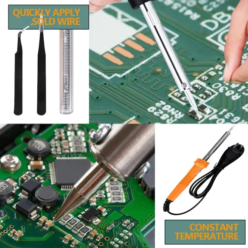 Vista 6 de LEATBUY - Herramienta de crimpado CAT5 CAT6, kit de herramienta de crimpado RJ45, 50 conectores RJ45 LAN Ethernet, 50 cubiertas, probador de cables