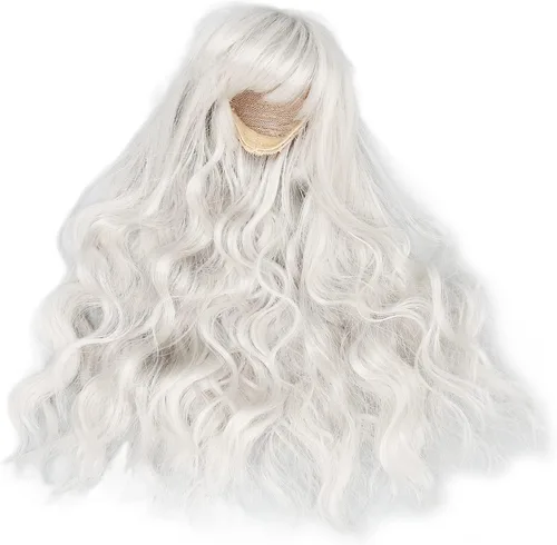 Vista 10 de Peluca de muñeca de 1/6, suave al tacto, recortable, resistente al calor, articulada, peluca de muñeca con flequillo, accesorios de decoración