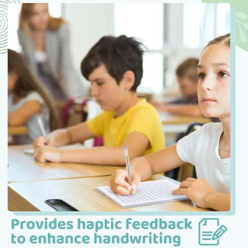 Vista 6 de Yeaqee 120 hojas de papel rayado en relieve para retrato de escritura a mano, jardín de infantes para niños y profesores, sensorial con línea, 8.3 x