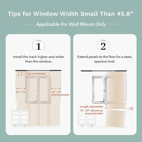 Vista 9 de GoDear Design panel ajustable de cortina deslizante para divisores de habitación colgantes 45.8"- 86" de ancho x 96" de alto, persianas verticales