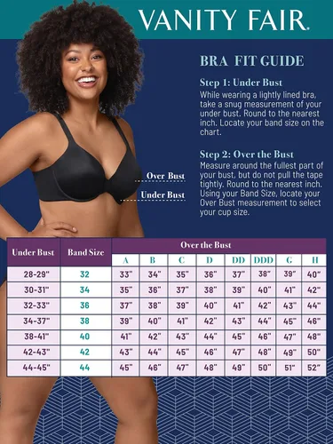 Vista 6 de Vanity Fair Women's Light Lift Bra Comfort Straps & No Poke Underwire (34B-44DD)