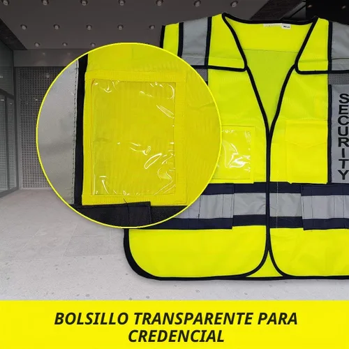 Vista 5 de VIEWBRITE Chaleco reflectante clase 2 para bomberos, color verde lima, chaleco de bomberos amarillo de alta visibilidad de 5 puntos