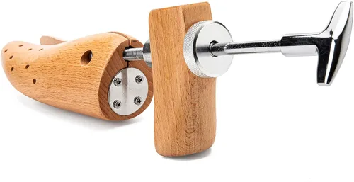 Vista 7 de Estirador de zapatos para hombre 1 paquete Afloja los zapatos apretados con madera fuerte y construcción de metal