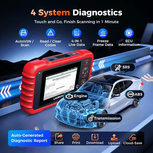 Vista 5 de Escáner LAUNCH OBD2 CRP123X, lector de códigos, para ABS, SRS, herramienta de escaneo de transmisión del motor, Android 7.0, pantalla táctil de 5.0