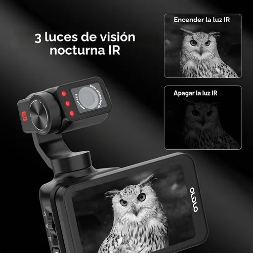 Vista 3 de ORDRO Videocámara de bolsillo M5, videocámara de video 4K 60FPS de estabilización de 3 ejes, cámara de bolsillo de visión nocturna IR para vlogging