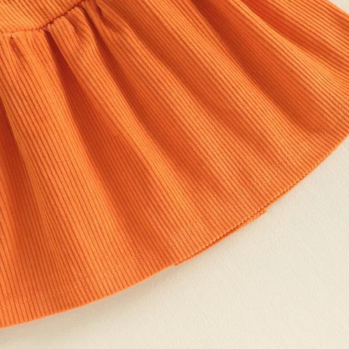 Vista 7 de Vestido de bebé niña con mangas con mosca cruzada sin espalda Pumpkin Face