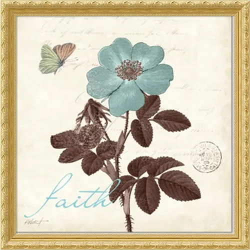 Vista 16 de Amanti Art Póster enmarcado para pared, 21 x 21 pulgadas, Touch of Blue II Faith por Katie Pertiet, póster enmarcado para decoración de pared, sala