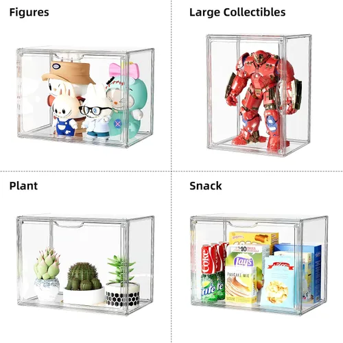 Vista 3 de Organizador de bolso para armario, organizador de almacenamiento de bolso, caja de exhibición apilable con puerta magnética, vitrina acrílica