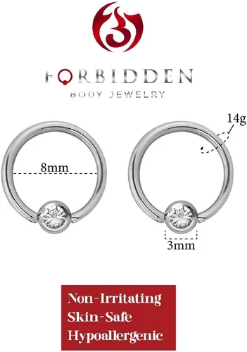 Vista 2 de Aros de acero quirúrgico para perforaciones en el cuerpo de 0.49 a 0.71 onzas.